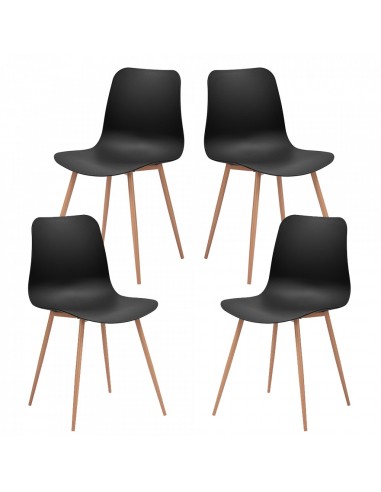 Kera  Lot de 4 chaises scandinaves noire